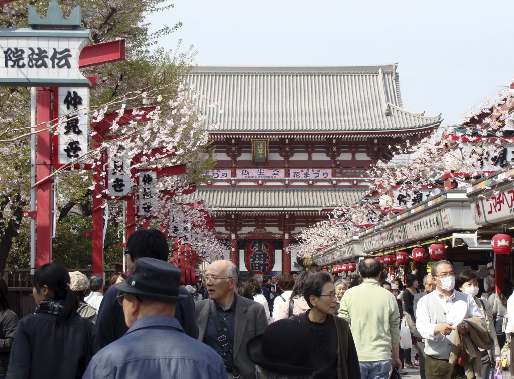 View of Senso-ji temple along Nakamise dori, Asakusa