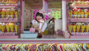 Colorful crepe stand in Harajuku.