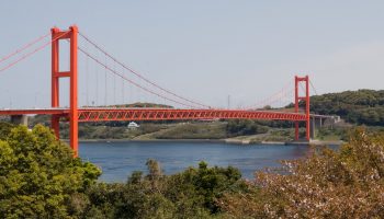 A scenic bridge heading to Hirado, Nagasaki.