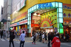 People visit Sega Ikebukuro arcade game centre on May 11, 2012 in Tokyo. Sega is a profitable company with US $4.9 billion revenue in 2011.