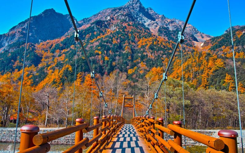KamiKochi Autumn Leaves in Nagano Japan