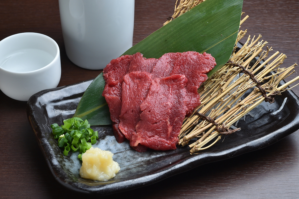 Horse sashimi from Kumamoto city, Japan