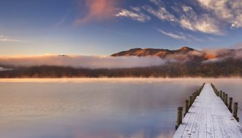 Lake Chuzenji, Japan at sunrise in autumn