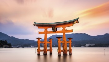 Itsuskushima Shrine Miyajima Gate in Japan