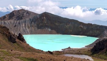 The volcanic lake at Mount Kusatsu-Shirane.