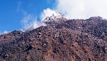 View of the volcanic summit in the Japanese resort Unzen