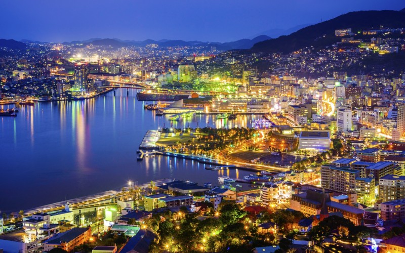 Nagasaki cityscape at night is one of the best views in Japan