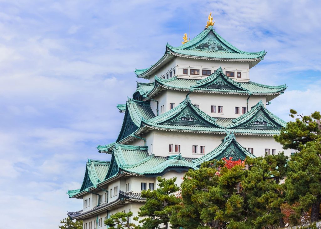 Nagoya, Japan - November 21 2013: Nagoya Castle was built by Ieyasu Tokugawa between 1610 - 1612, burnt down in WWII and reconstructed in 1957