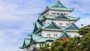 Nagoya, Japan - November 21 2013: Nagoya Castle was built by Ieyasu Tokugawa between 1610 - 1612, burnt down in WWII and reconstructed in 1957
