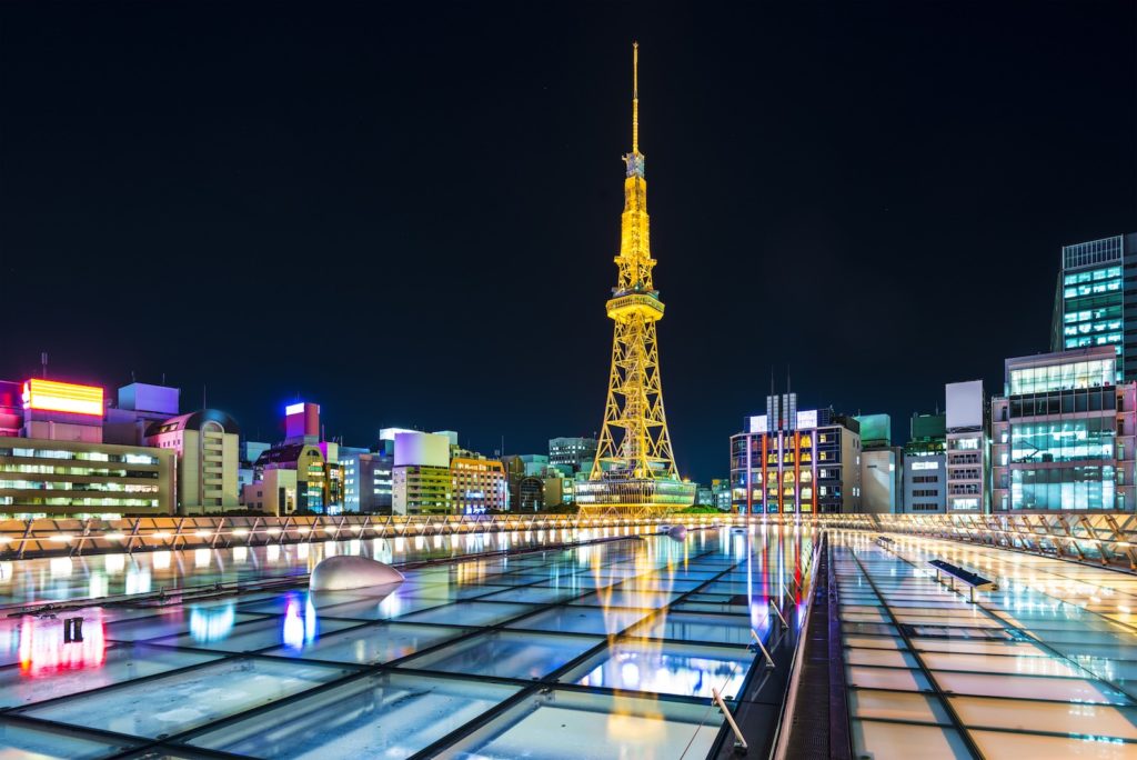 Nagoya city's skyline with Nagoya Tower.