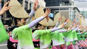 Dancers in Nihonbashi in October.