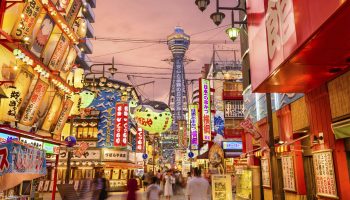 Explore Shinsekai, a pre-war neighbourhood that was created with New York as a model for its southern half and Paris for its northern half.