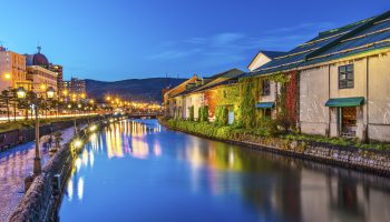 Canals of Otaru, Hokkaido, Japan.