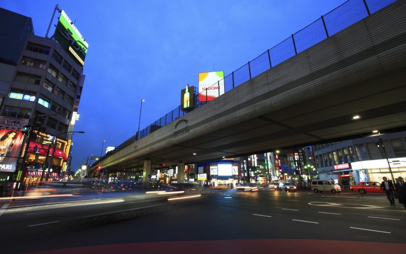 Night View of Roppongi crossing, Minato ward, Tokyo
