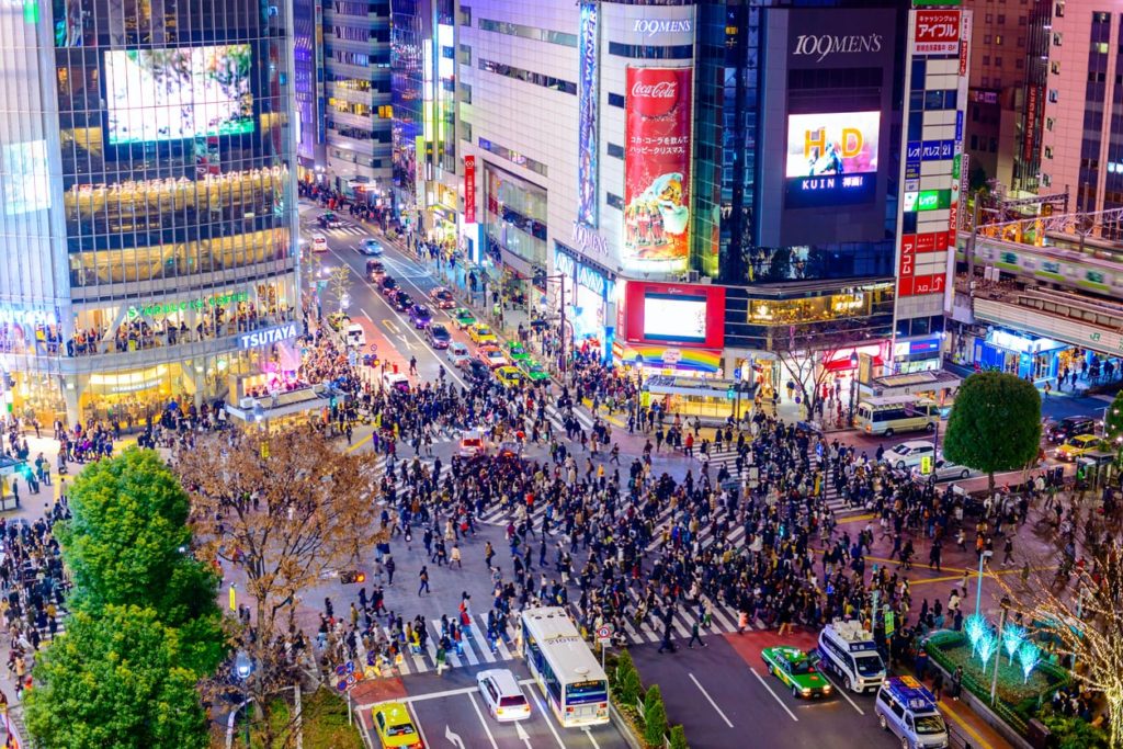 Shibuya Crossing in Tokyo.