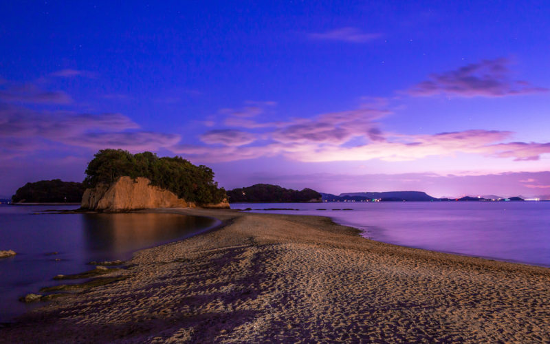 Shodoshima Angel Road in Kagawa Prefecture Japan