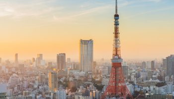 Tokyo Tower at sunset and twilight hours