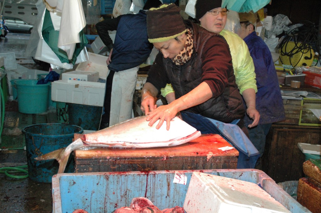 Fishmonger at Tsukiji Market, Tokyo