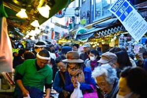 Ameya Yokocho market in between Ueno Station and Okachimachi Station.