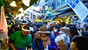 Ameya Yokocho market in between Ueno Station and Okachimachi Station.